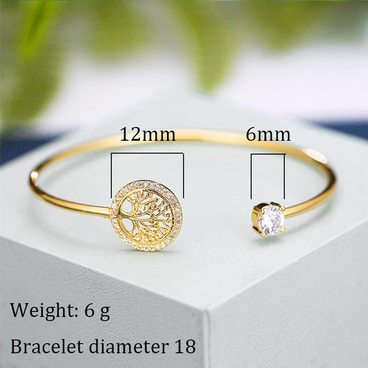 Explosive Jewelry Tree of Life Bracelet Female Personality Opening Adjustable Rhinestone Bracelet