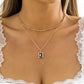 Jewelry Retro Simple Drip Oil Moon Tag Necklace Versatile Geometric Metal Chain Necklace Female