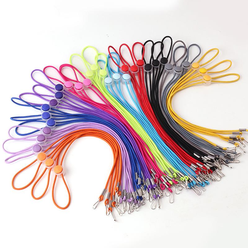 Convenient Elastic Lanyard Candy Color Elastic Hanging Neck Anti Rope Mushroom Buckle Adjustable Mask String