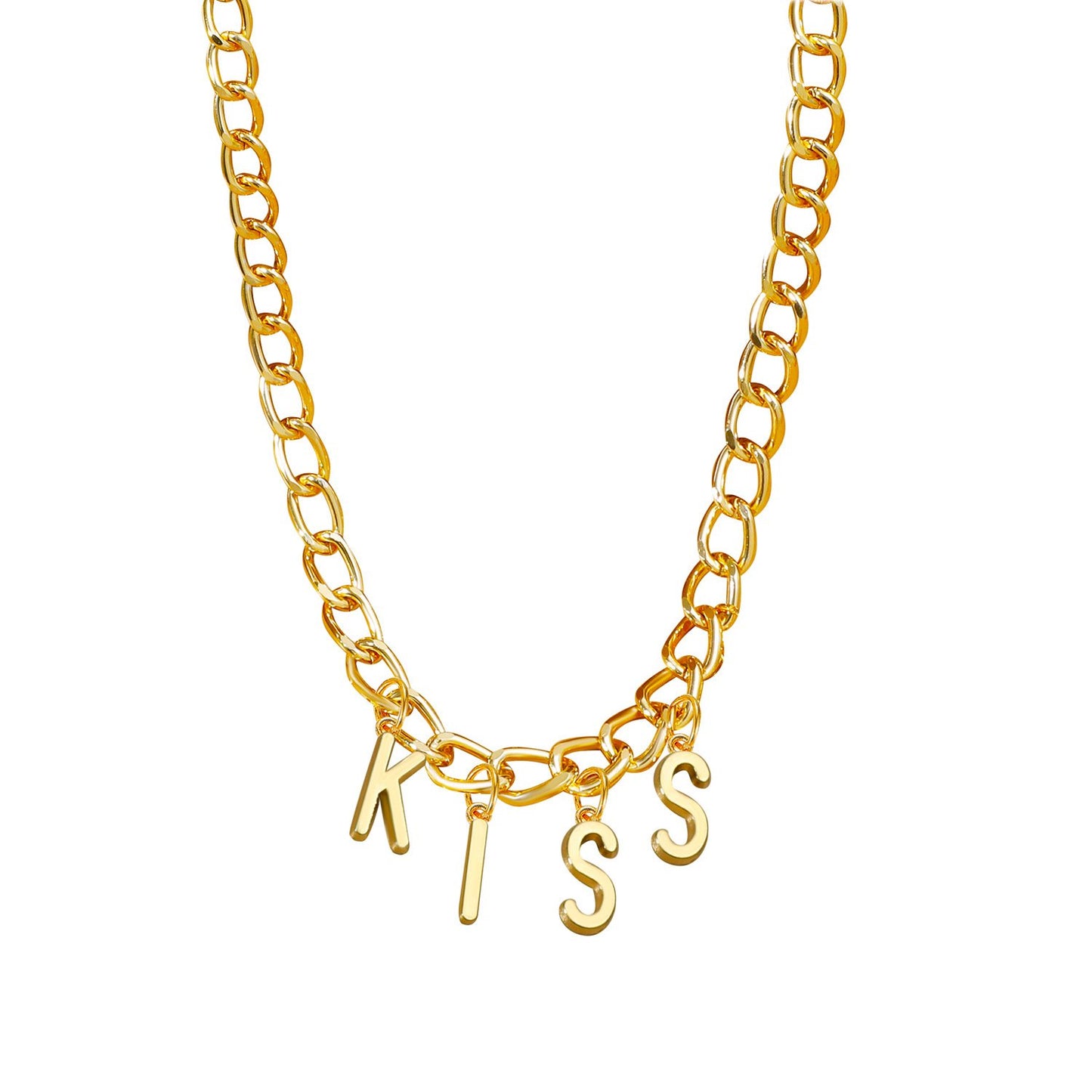 diy simple handmade alloy English word letter necklace hip-hop couple pendant short chain men and women