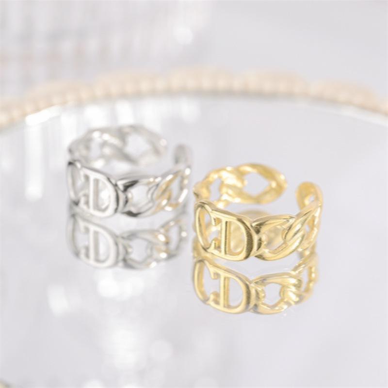 Popular big-name CD ring titanium steel open ring fashion couple pair of rings
