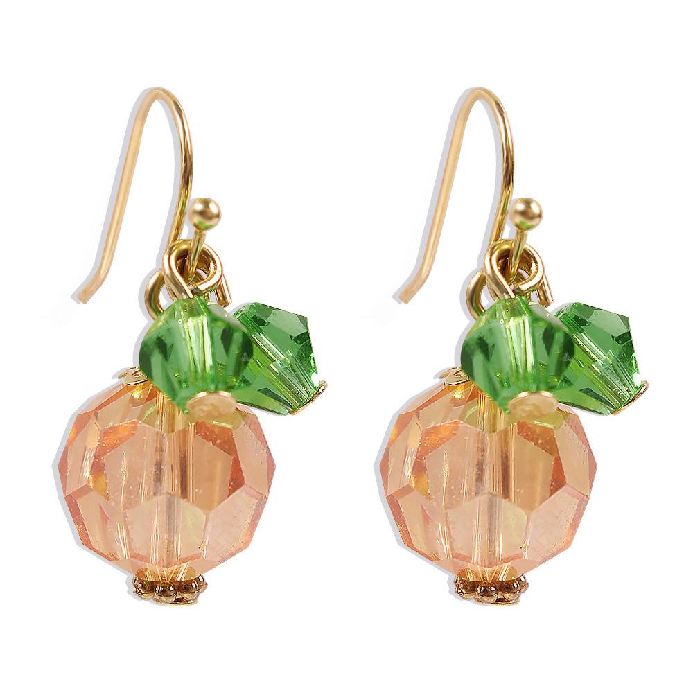 E8724 Retro Pumpkin Shaped Crystal Mini Earrings Female Halloween Personality Trend Alloy Earrings Accessories