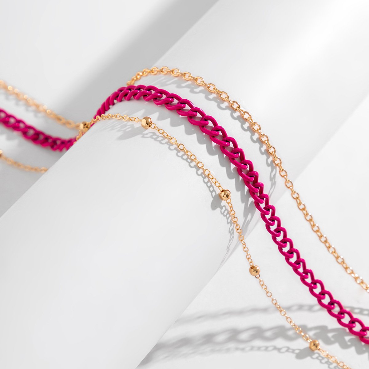 Jewelry Niche Indifferent Metal Chain Clavicle Necklace Fashion Versatile Geometric Multilayer Necklace