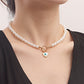Jewelry ins all-match devil's eye love imitation pearl necklace simple blue eye necklace female