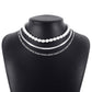 N1267 French elegant light luxury stacked necklace female snake bone chain pearl multi-layer simple show necklace