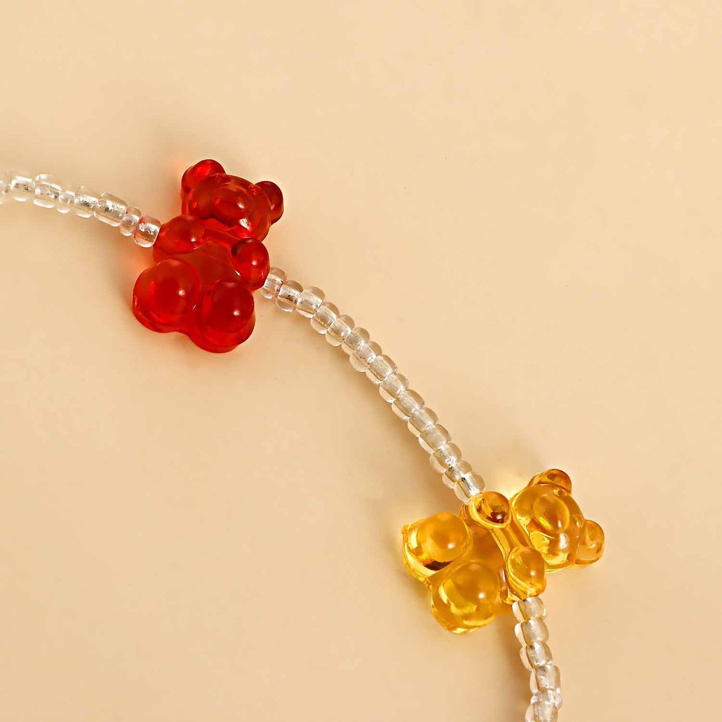 Fashion Simple Small Clear Beads Single Layer Thigh Chain Bohemian Color Bear Beaded Leg Jewelry