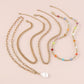 N1611 Bohemia Beach Vacation Stacked Necklace Beaded Chain Multilayer Exaggerated Geometric Necklace Women