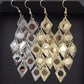 Long Rhombus Sequin Earrings Fashion Metal Earrings Women Jewelry