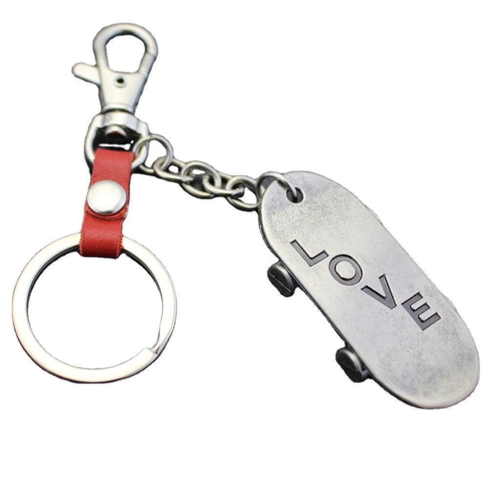 Alloy Brushed Surface Scooter Keychain Retro Key Ring Jewelry Bag Pendant