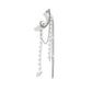 Jewelry temperament personality pearl chain tassel earrings personality geometric metal ear bone clip earrings
