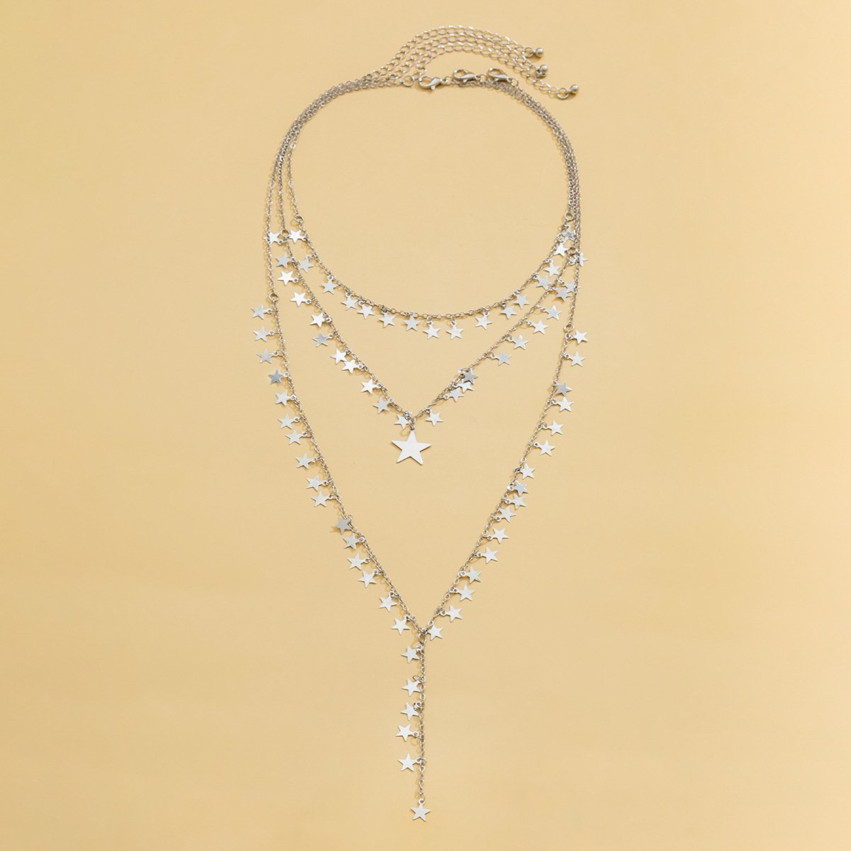 Jewelry Niche Geometric Star Tassel Necklace Female Fashion Metal Sexy Multilayer Necklace