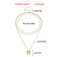 Necklace Fashion Double Pearl Clavicle Chain Butterfly Pendant Necklace Female Jewelry