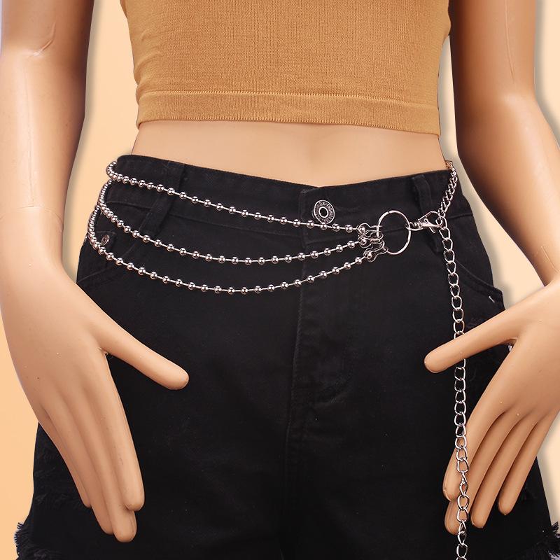 Jewelry Fashion Sexy Multilayer Waist Chain Punk Bead Chain Body Chain Versatile Ring Decoration