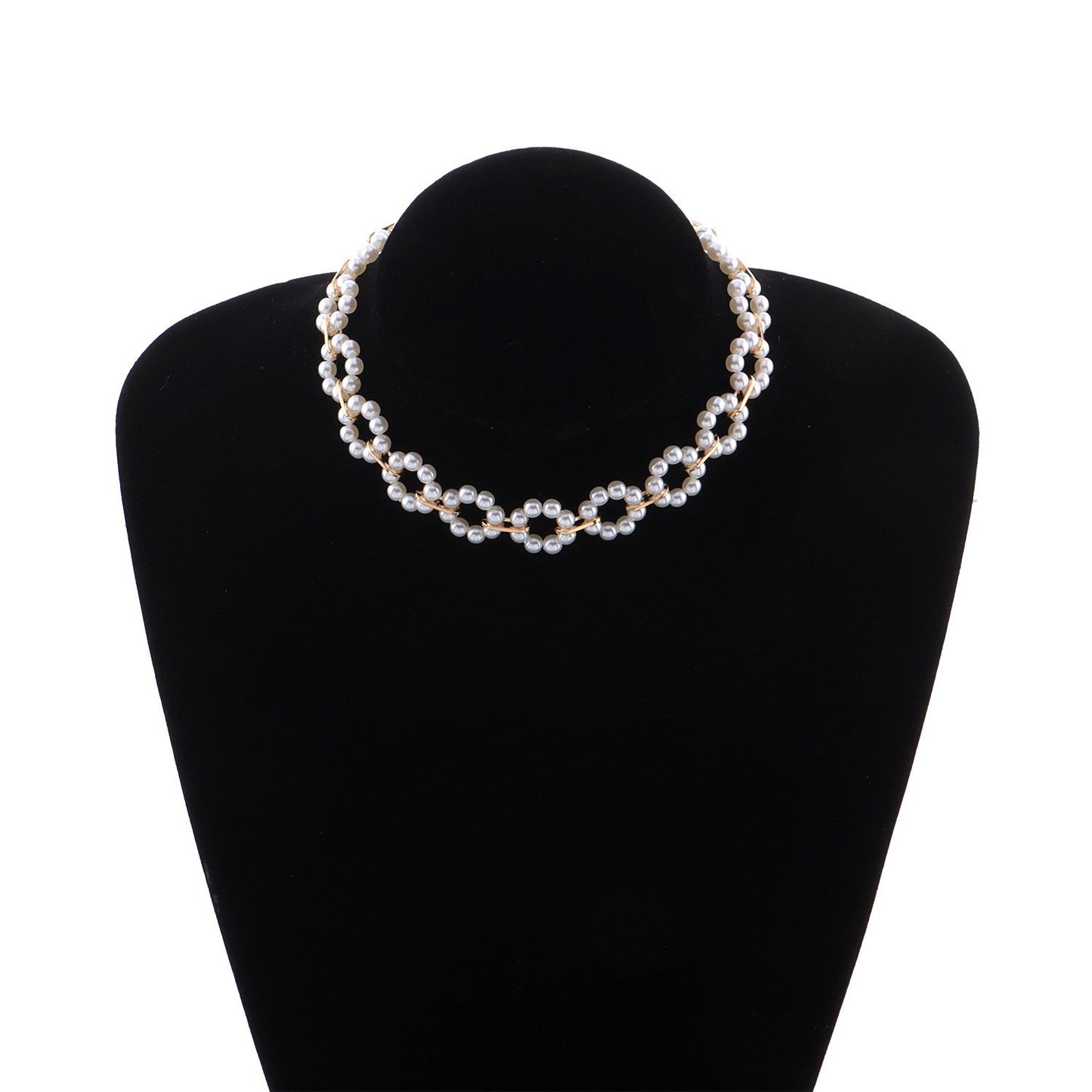 Jewelry Fashion Personality Pearl Short Clavicle Chain Trend Design Love Ring Flower Necklace