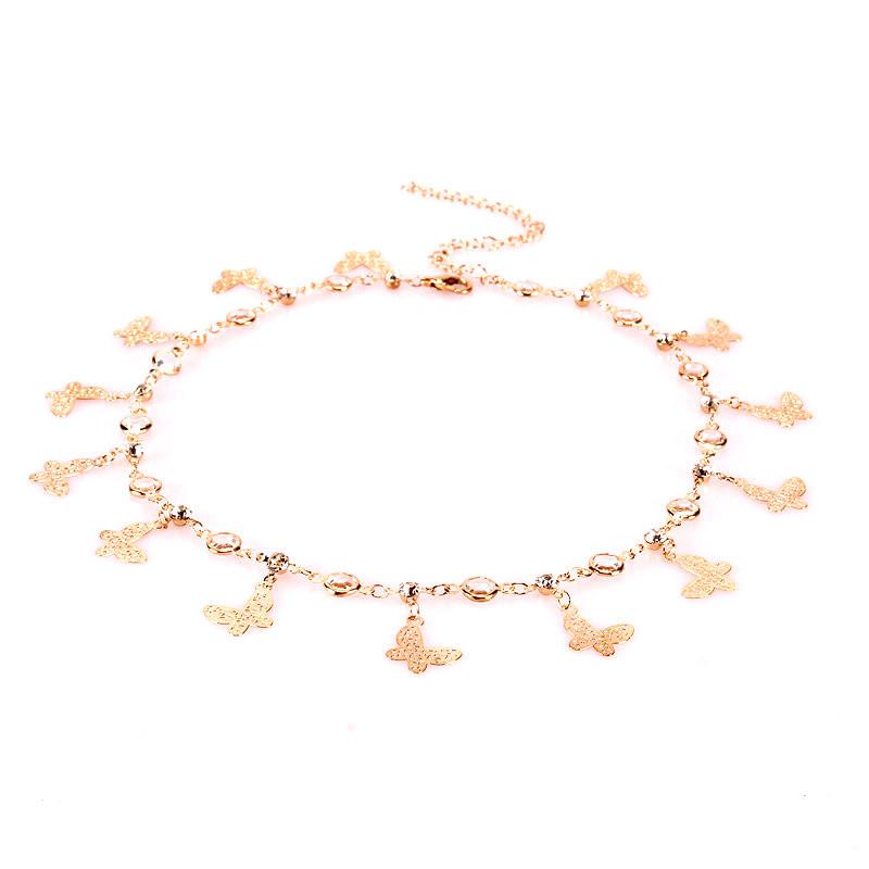 Jewelry Temperament Short Stitching Heart-shaped Necklace Women's Simple Tassel Butterfly Diamond Mixed Necklace