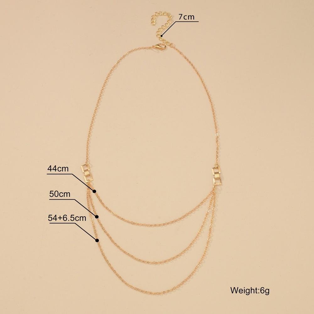 Fashion Retro Multilayer Chain Tassel Necklace Clavicle Chain Accessories