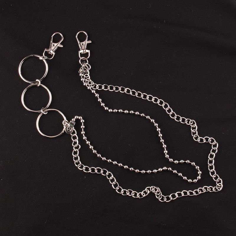 Ins punk retro double-layer metal trouser chain men and women with the same style trend hip-hop ring decoration all-match accessories chain