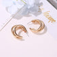 Temperament cold c-shaped earrings metal three-layer semicircular cross earrings trendy geometric exaggerated earrings