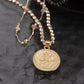 Jewelry Retro Claw Chain Pendant Necklace Ethnic Irregular Gravel Double-layer Chinese Character Necklace Female