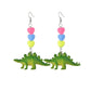 Fashion Toy Dinosaur Earrings Resin Candy Color Heart Shape Earrings Kids Jewelry Accessories