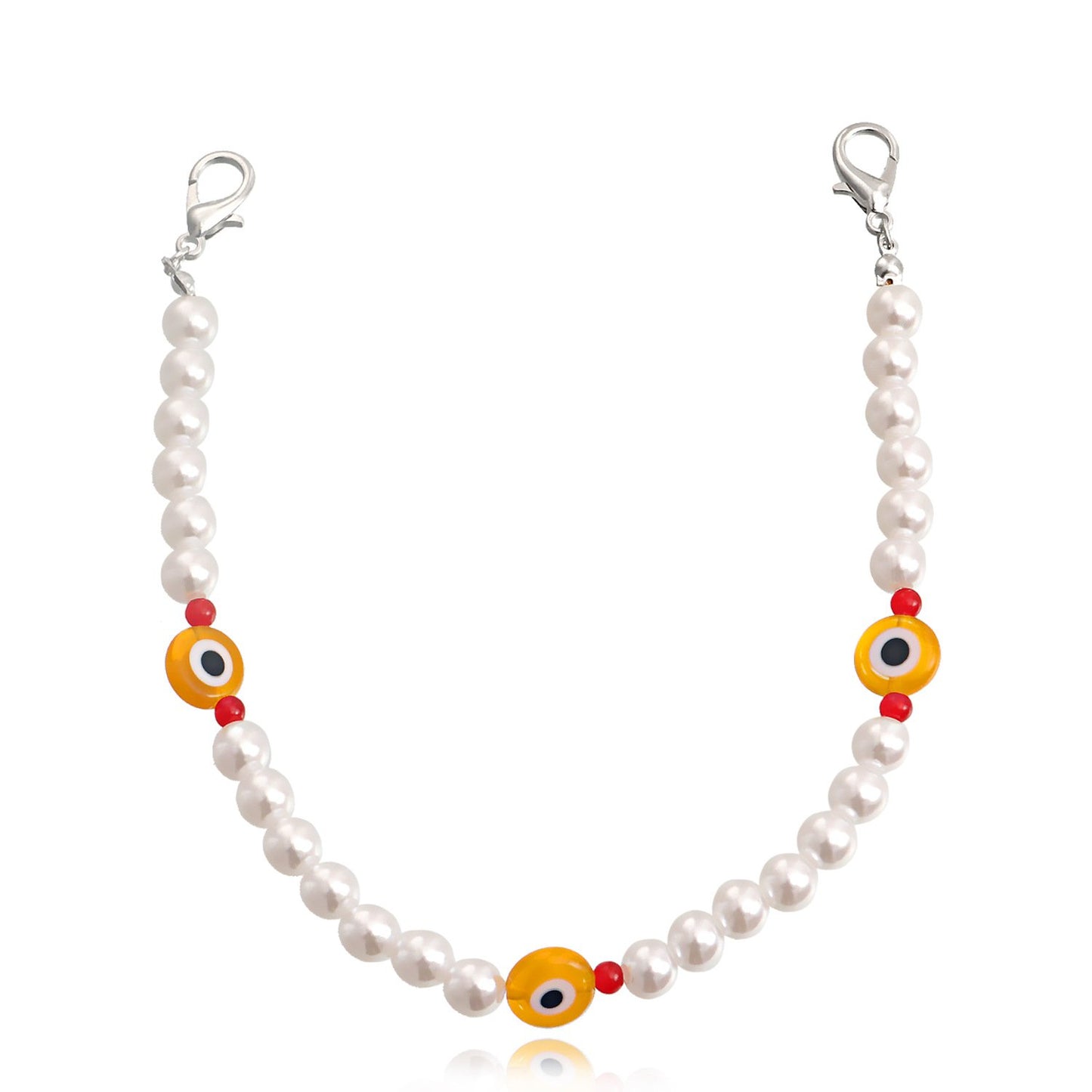 Accessories trend hip-hop devil's eye shoe chain women's imitation pearl niche design single-layer shoe accessories