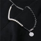 Ins indifferent titanium steel round plate necklace female niche design sense net red hip-hop tide choke collar collarbone chain