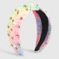 F529 Fabric Tie Dye Temperament Geometric Headband Nail Beads Rhinestone Luxury Hair Accessories Color Knotted Headband Women