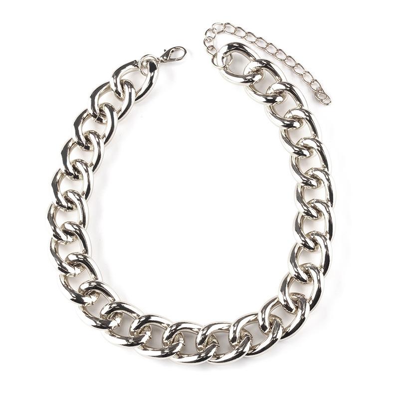 in indifferent niche design aluminum chain collarbone chain female trend fashion temperament stacked hip-hop necklace