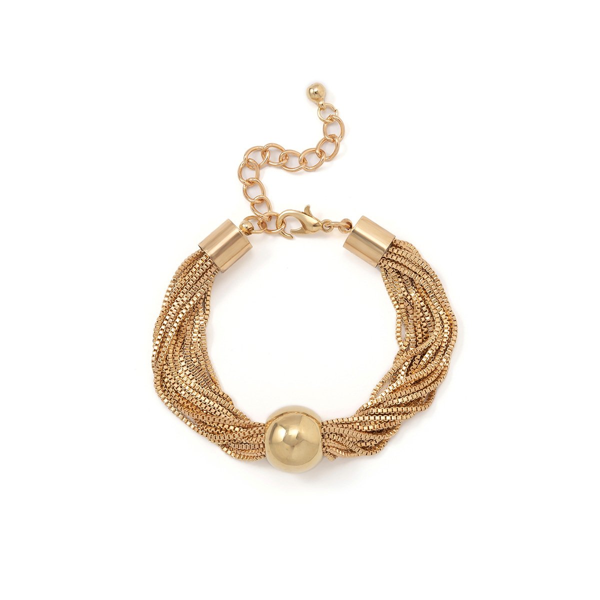 Jewelry Exaggerated Punk Multi-layer Chain Stacked Necklace Temperament Niche Geometric Ball Personality Necklace