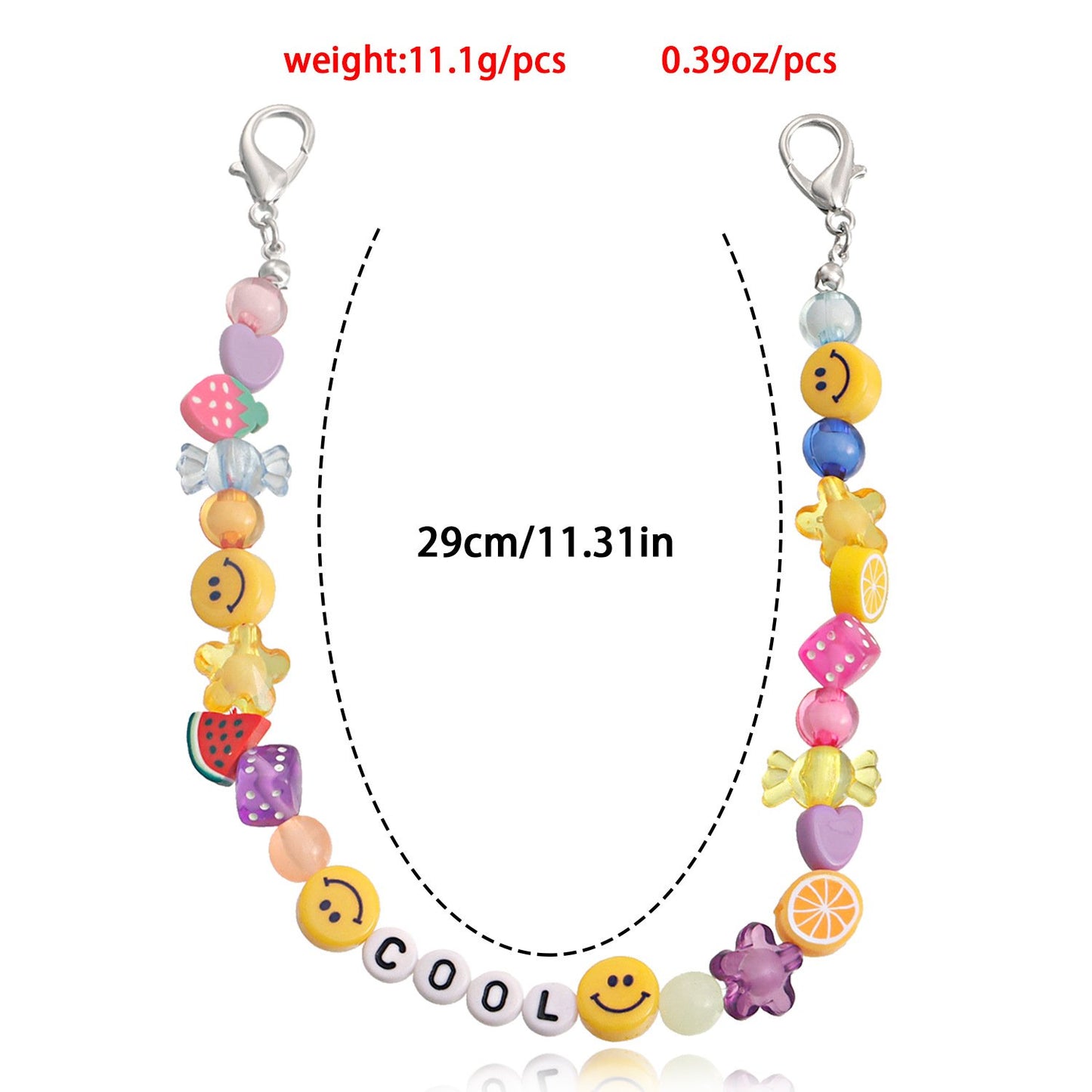 ins ethnic shoe chain accessories diy jewelry handmade beaded letter chain shoe buckle decoration