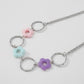 N965 Niche Geometric Necklace Colorful Resin Flower Sweet Necklace Cold Creative Circle Necklace