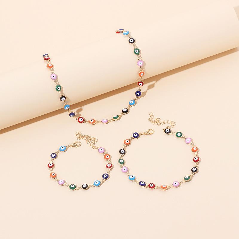 Devil Eye Bracelet Trend Candy Color Bracelet Necklace Jewelry