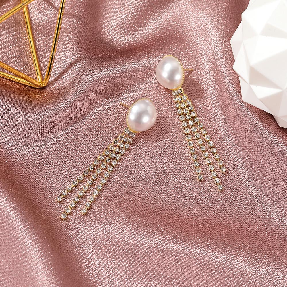 S925 silver needle baroque tassel pearl earrings retro high-end sense earrings temperament net red ins earrings