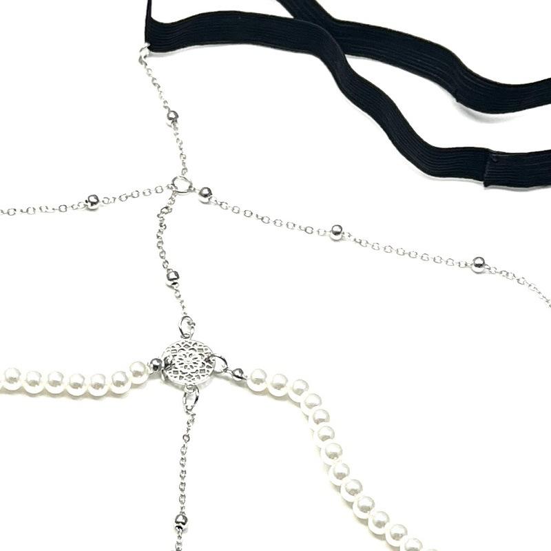 Fashion pearl chain leg chain female exaggerated multi-layer leg chain bikini beach sexy body chain jewelry
