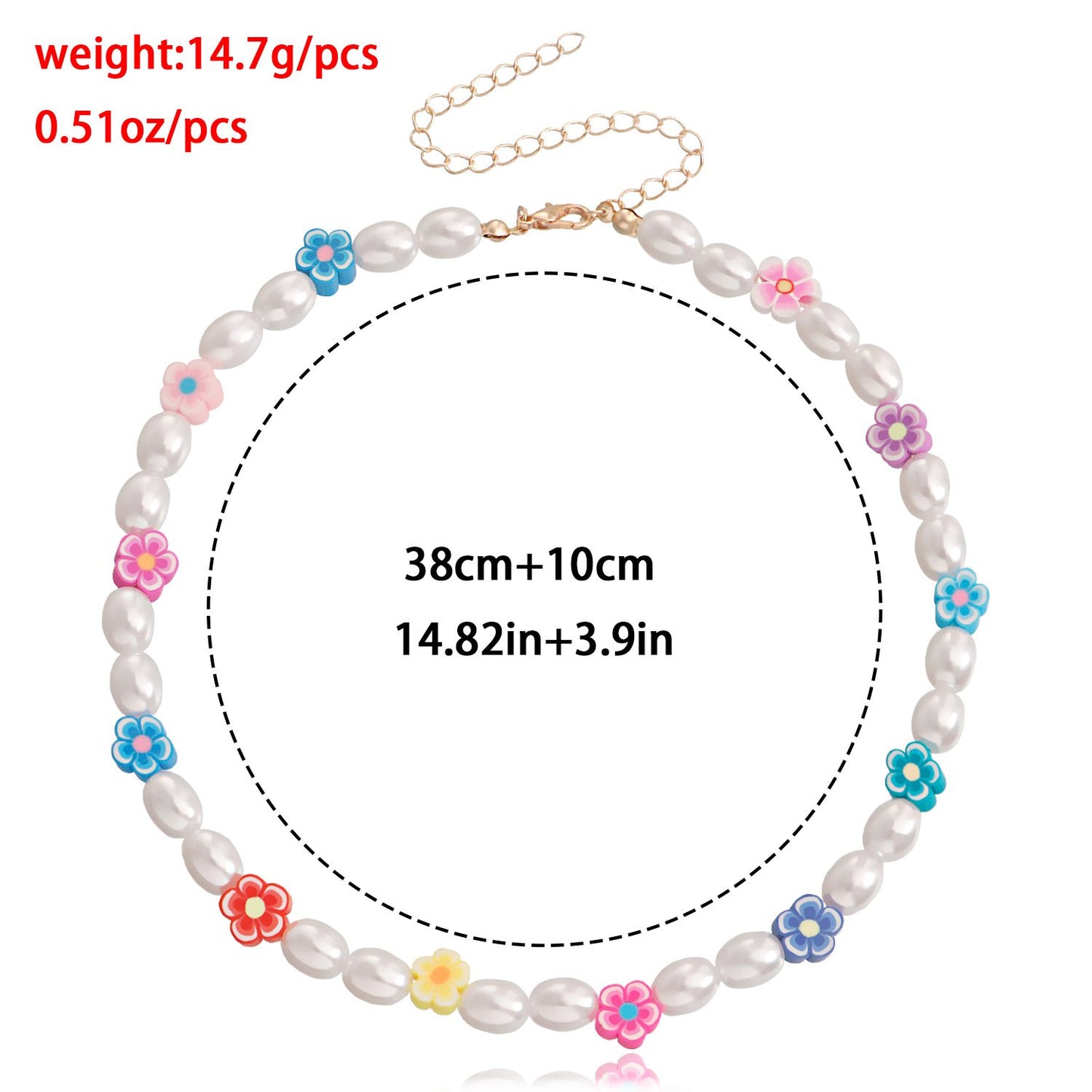 Jewelry acrylic pearl creative simple ladies necklace ins soft pottery flower pendant