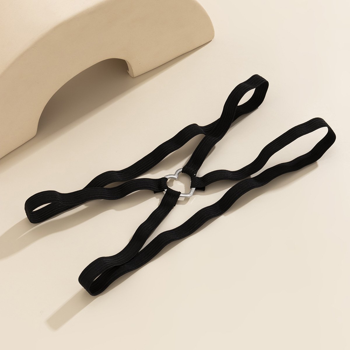 Jewelry sweet cool heart-shaped elastic double-layer thigh chain female personality night hollow metal foot decoration