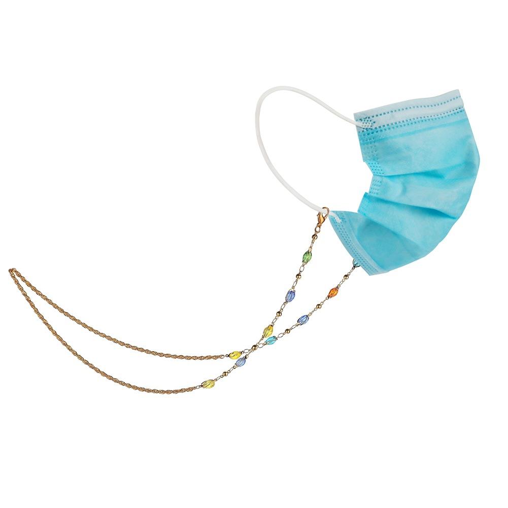 Dongdaemun Color Crystal Beaded Mask Chain Temperament Retro Lanyard Glasses Chain Fashion Jewelry