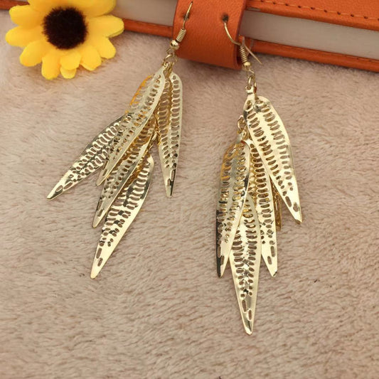 Long Hollow Corn Cob Earrings Fashion Ladies Earrings Festive Harvest Ball Christmas Supplies Indian Gold