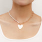 Jewelry Heart Imitation Pearl Necklace Niche Design Light Luxury Clavicle Chain Women's Fashion Commuting Necklace