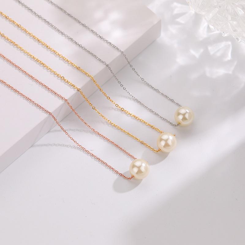 Fashion Jewelry Simple Sexy Business Single Layer Necklace Pearl Clavicle Chain Necklace Women