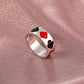 Ins simple cute flower love ring fashion fun smiley face ring metal index finger ring female
