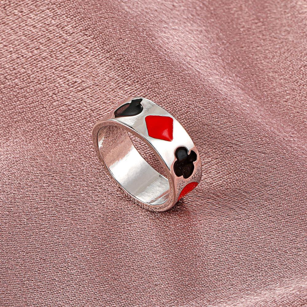 Ins simple cute flower love ring fashion fun smiley face ring metal index finger ring female