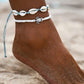Jewelry Creative Retro Beach Anklet Female Fashion Sea Turtle Shell Bead Foot Decoration Set 2 Pieces