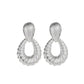Jewelry alloy shell corrugated earrings women's drop-shaped threaded metal earrings