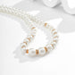 Jewelry Niche Simple Imitation Pearl Clavicle Necklace Female Personality Versatile Diamond Geometric Necklace
