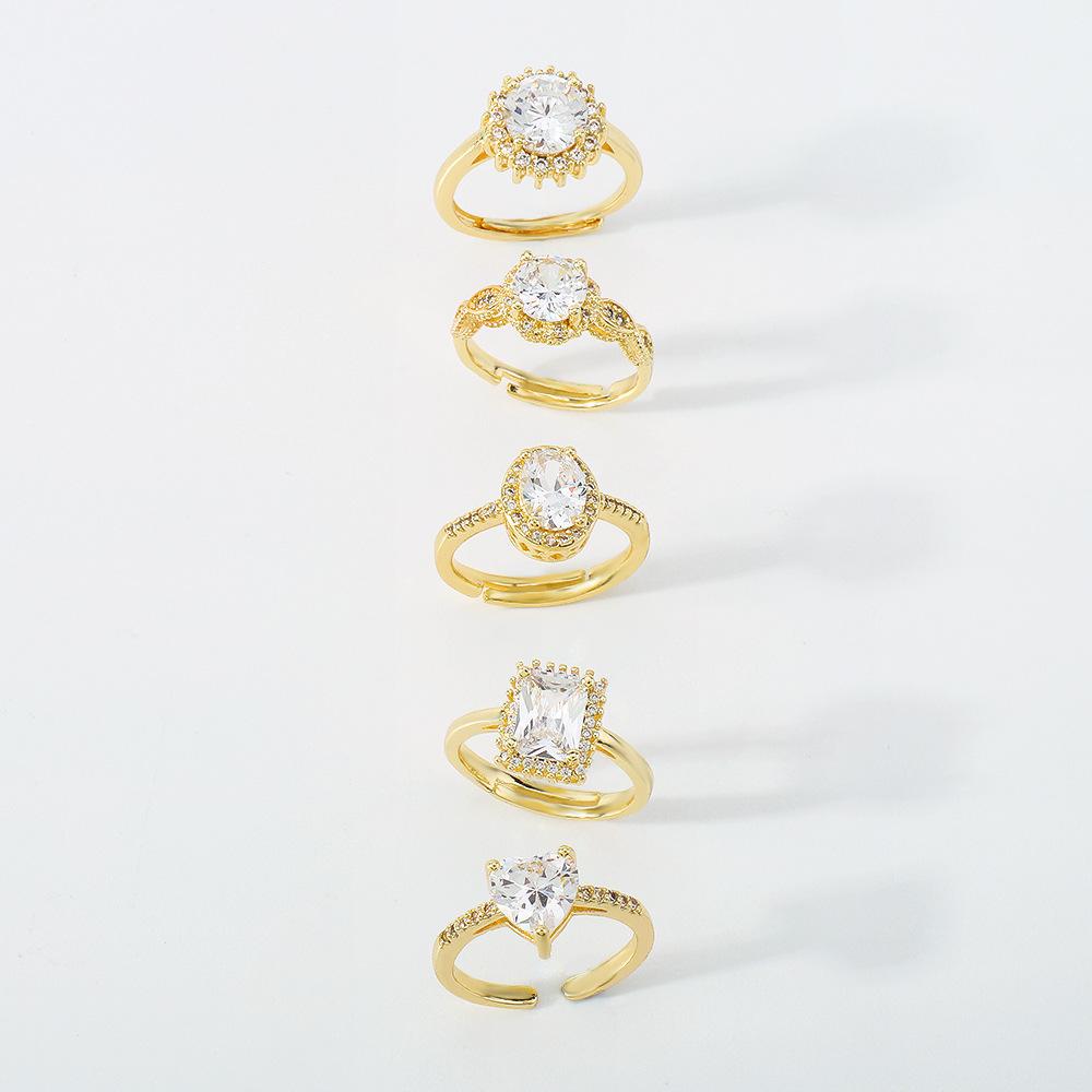 ZR133 Exaggerated Net Red Hand Decoration Copper Zircon Fashion Personality Ring Light Luxury Temperament Small Open Ring