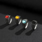 Retro hip-hop trendy cool personality men's ring set diamond gemstone index finger ring metal ring