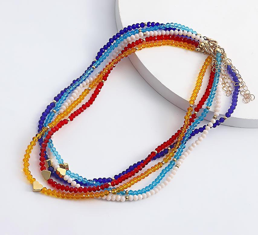 Jewelry ins color crystal love necklace necklace simple women's hip-hop heart-shaped necklace hot girl