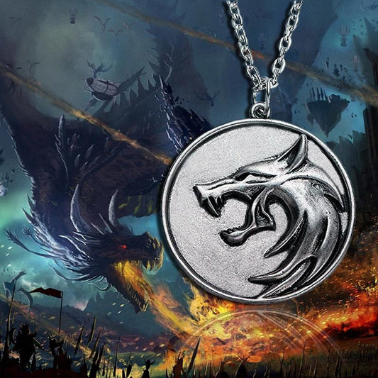 Jewelry Hip Hop Pendant Gram Necklace Male Demon Hunter Wolf Head Totem Exaggerated Tag Accessories