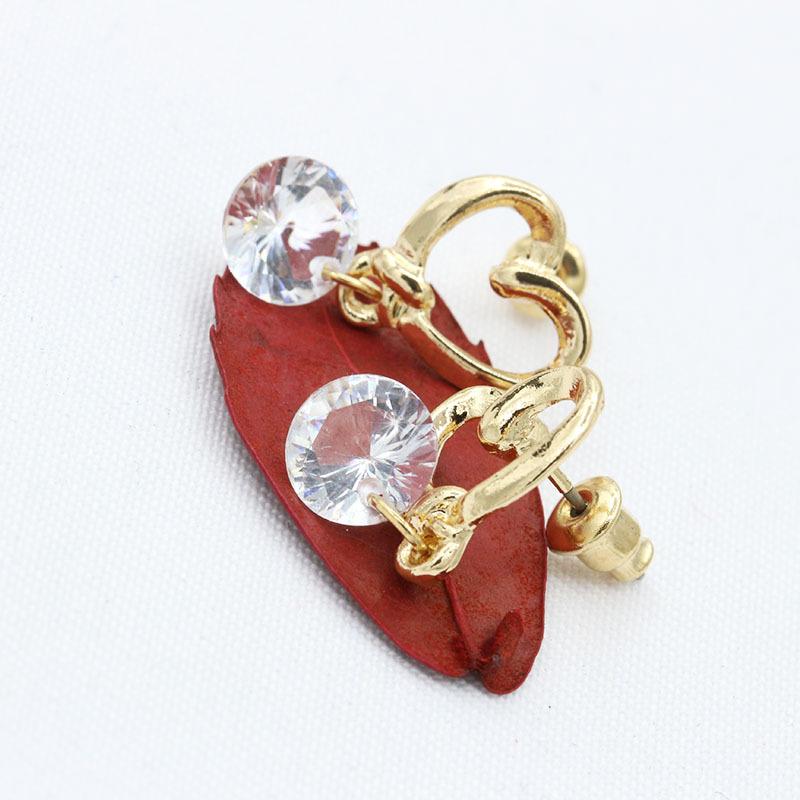 Beautiful workmanship earrings personality heart zircon earrings bow crystal earrings jewelry